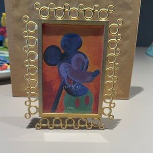 Disney Gold Circular Pattern Frame with Mickey Art